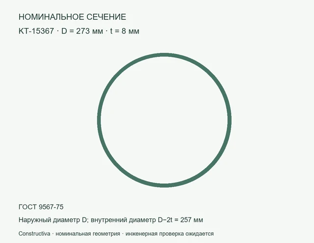 Круглое сечение: D=273 мм, t=8 мм